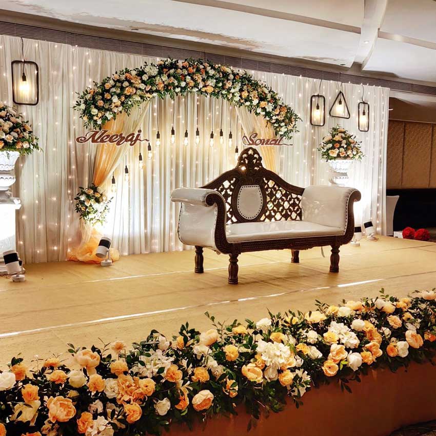 simple wedding stage decorations